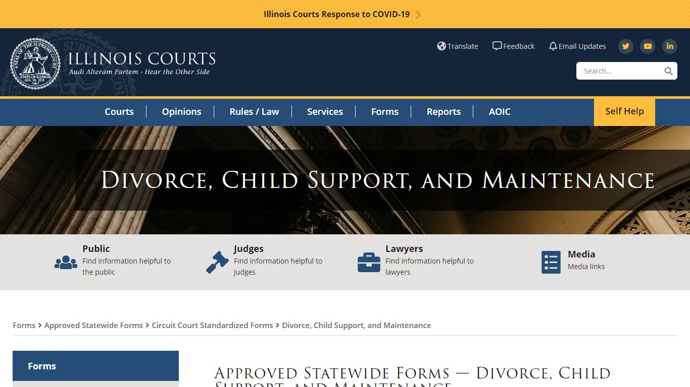 Divorce, Child Support, and Maintenance | Illinois Courts